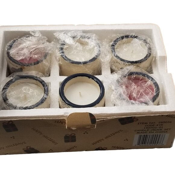 Votives Snowman Family Friends Candle Crocks AND Candles Merry Christmas Set - Picture 10 of 11